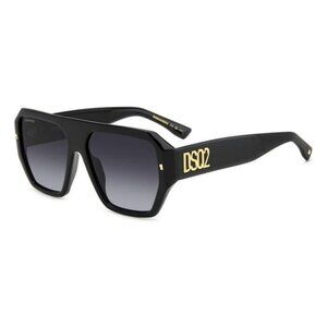 A0669Z New DSQUARED2 Black Square D2 0128/S 8079O Sunglasses Women